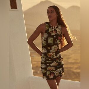 FARM RIO Trip Souvenir Black Tulle Mini Dress